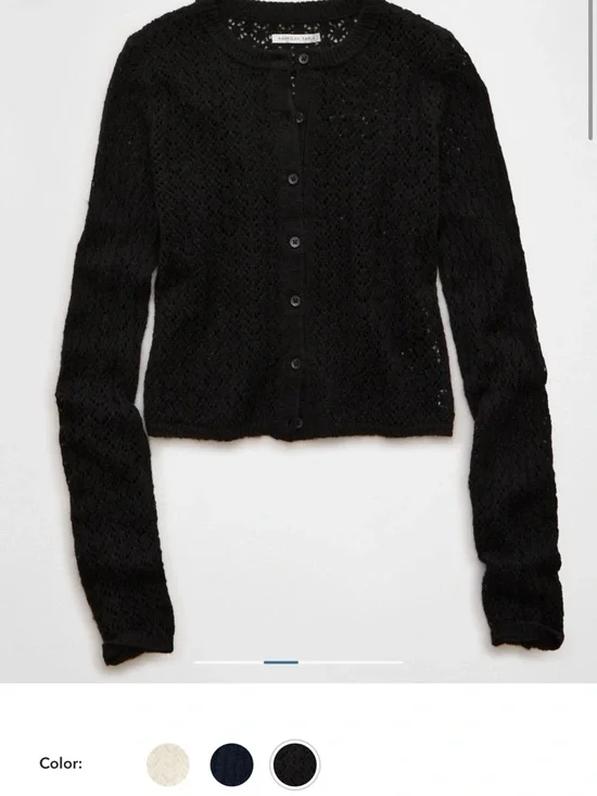 AE Fitted Crew Neck Cardigan - Picture 3 of 3